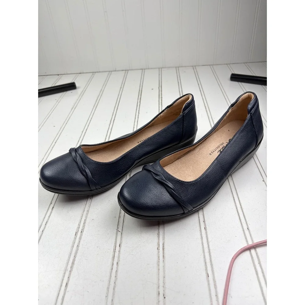 LifeStride Velocity 2.0 Navy Blue Impact Ballet Comfort Flats Women's Size 7.5